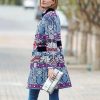 New Fashion Floral Print Long Trench CoatTops2020-Spring-Autumn-Overcoat-Expe-1