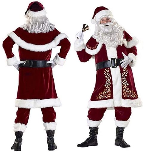 Santa Claus Full Set | Merry ChristmasDressesAdult-Christmas-Costume-9-Pcs-Ve-2