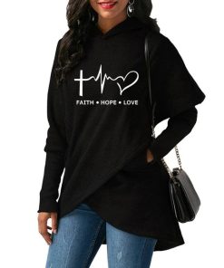 Faith, Hope, Love Printed HoodieTopsAutumn-Winter-Women-Hoodies-Swea
