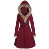 Fur Hooded Slim Long CoatTopsCoat-Women-2020-Autumn-Winter-Fu-3