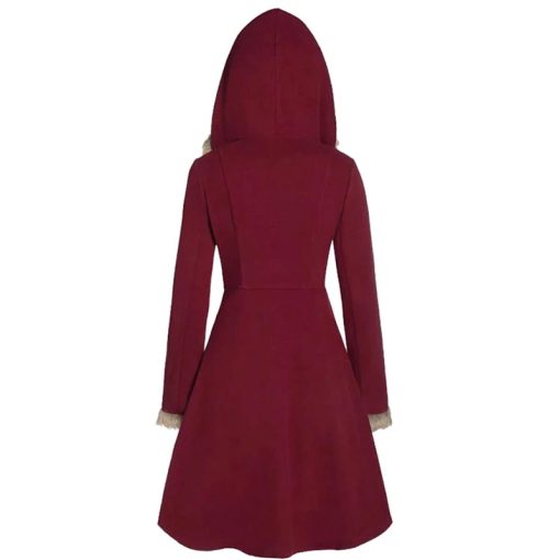 Fur Hooded Slim Long CoatTopsCoat-Women-2020-Autumn-Winter-Fu