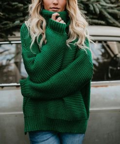 Women’s Retro Turtleneck Knitted SweaterTopsDanjeaner-Women-Retro-Turtleneck-1