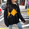 Korean Geometric Pattern SweaterSkincareKorean-College-Style-Autumn-Wint-2
