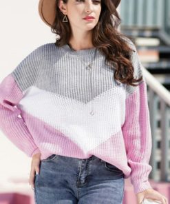 Loose Knitted SweaterTopsPINK-1