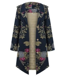 Plus Size Cotton Floral Women’s Vintage CoatTopsPlus-Size-Women-s-jacket-Suede-w-1