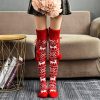 Christmas Women’s Long Knitted SockBottomsRED-3-1