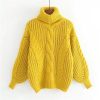 Knitted Casual Twist Warm SweaterTopsTurtleneck-Sweater-Women-s-Autum