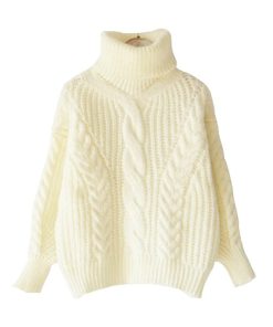 Knitted Casual Twist Warm SweaterTopsTurtleneck-Sweater-Women-s-Autum-2