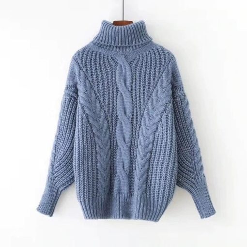 Knitted Casual Twist Warm SweaterTopsTurtleneck-Sweater-Women-s-Autum-5