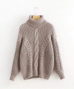 Knitted Casual Twist Warm SweaterTopsTurtleneck-Sweater-Women-s-Autum-6