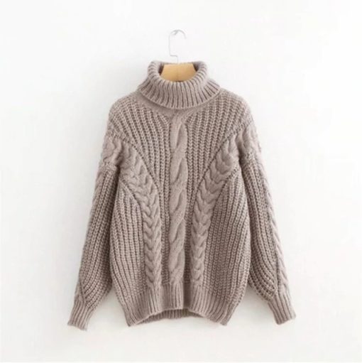 Knitted Casual Twist Warm SweaterTopsTurtleneck-Sweater-Women-s-Autum-6