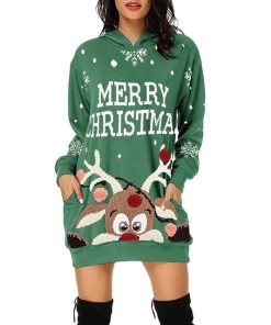 Merry Christmas Hooded Long SweaterDressesVestido-de-oto-o-invierno-para-m-6-1