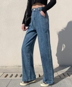 Wide Leg Denim JeansBottomsWoman-Jeans-High-Waist-Clothes-W-2