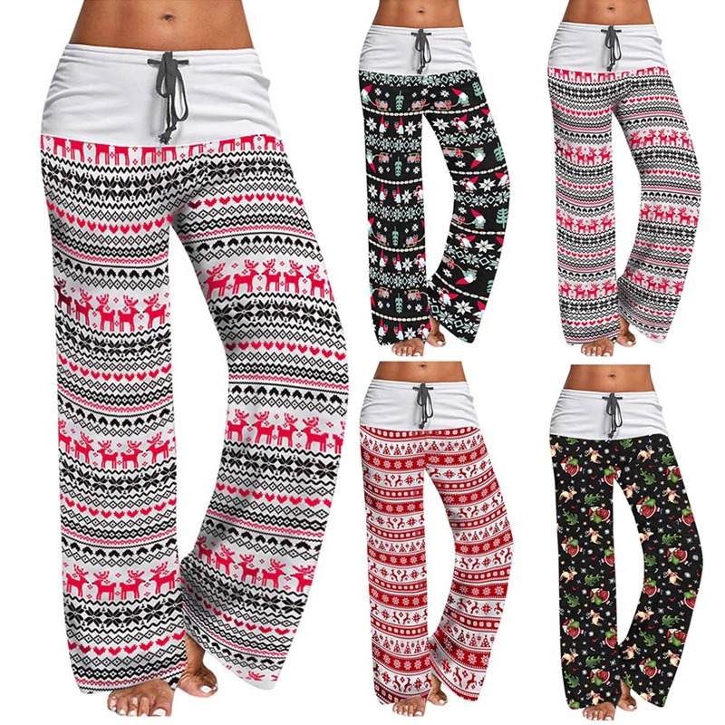 Women Wide Leg Palazzo Christmas Pants – Miggon