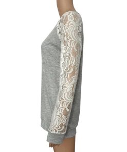 Floral Lace Full Sleeve TopsTopsWomen-s-t-shirts-And-Lace-s-Fash-1