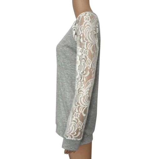 Floral Lace Full Sleeve TopsTopsWomen-s-t-shirts-And-Lace-s-Fash-1