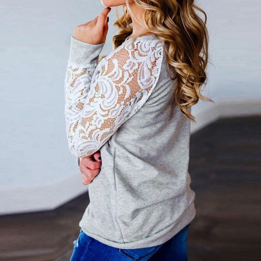 Floral Lace Full Sleeve TopsTopsWomen-s-t-shirts-And-Lace-s-Fash-2