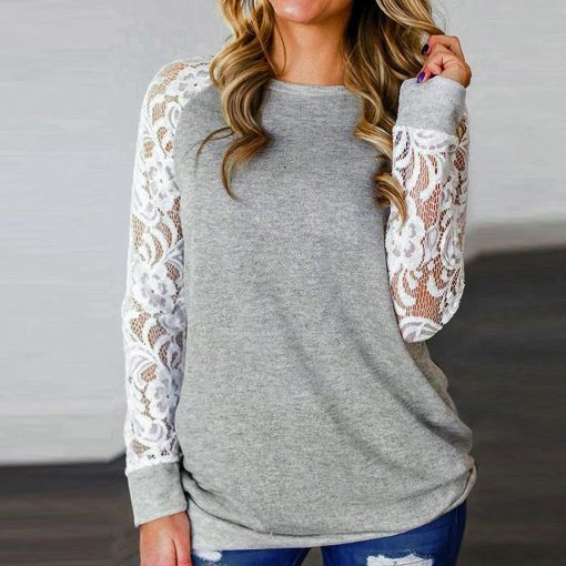 Floral Lace Full Sleeve TopsTopsWomen-s-t-shirts-And-Lace-s-Fash-3