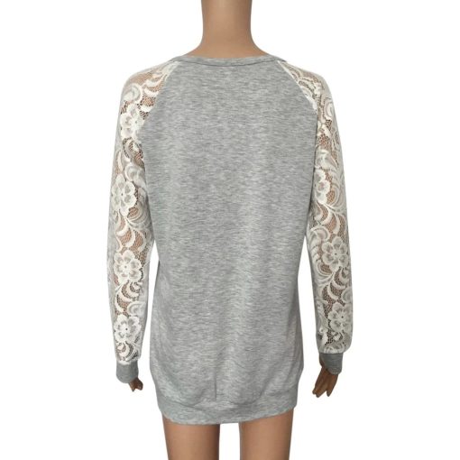Floral Lace Full Sleeve TopsTopsWomen-s-t-shirts-And-Lace-s-Fash