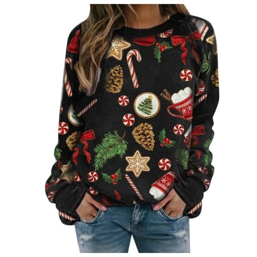 Women’s Casual Christmas SweaterTopsblack-2-3