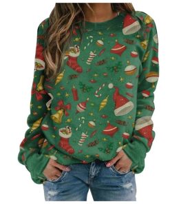 Women’s Casual Christmas SweaterTopsgreen-5