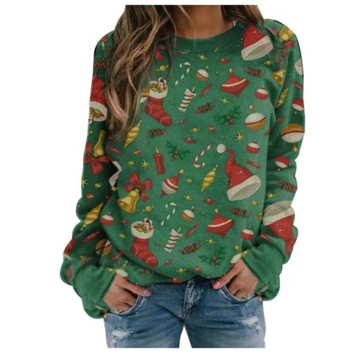 Women’s Casual Christmas SweaterTopsgreen-5