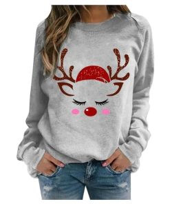 Women’s Casual Christmas SweaterTopsgrey-2-1