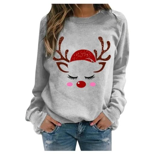 Women’s Casual Christmas SweaterTopsgrey-2-1