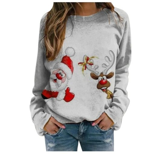 Women’s Casual Christmas SweaterTopsgrey-6