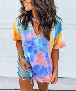 Hollow Out Colorful ShirtTopsorange
