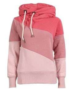 New Style Patchwork HoodieTopspink-6