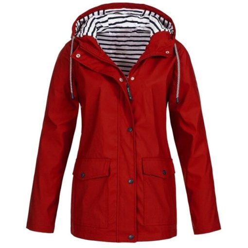 Plus Size Women’s Trench CoatTopsred-10