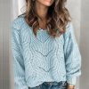 Solid Hollow Out Knitted SweaterTops2020-Autumn-Winter-Women-Solid-H
