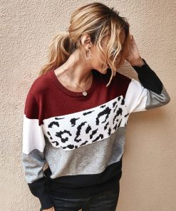 Patchwork Leopard Print Knitted SweaterTopsAutumn-Winter-Women-s-Sweaters-O-2