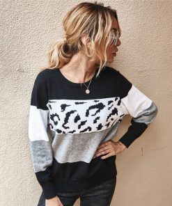 Patchwork Leopard Print Knitted SweaterTopsAutumn-Winter-Women-s-Sweaters-O-6