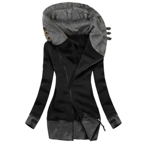 New Zipper Hooded Warm SweatshirtTopsCoats-And-Jackets-Women-2020-Fas
