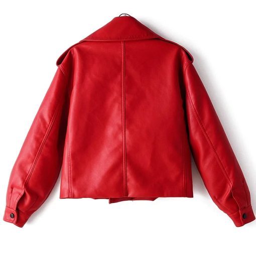 Turndown Collar Leather JacketTopsFitaylor-New-Autumn-Women-Faux-L-3