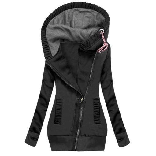 Solid Zipper Warm SweatshirtTopsJackets-For-Women-Fashion-Casual-1