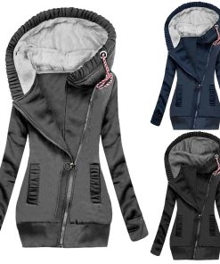 Solid Zipper Warm SweatshirtTopsJackets-For-Women-Fashion-Casual-3