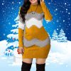 Patchwork Knitted Long Sweater DressDressesNew-Fashion-Knitted-Long-Multi-c