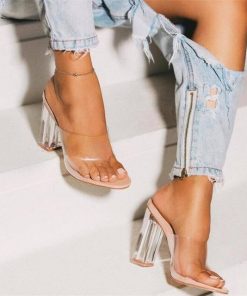 New Fashion Crystal Heel SandalShoesNew-Women-Sandals-PVC-Crystal-He