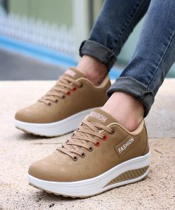 Hot Sale 2021 Breathable SneakerShoesShoes-woman-2020-pu-leather-brea