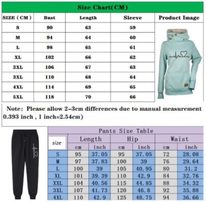 2021 New Two Piece Women’s TracksuitBottomssize-chart-2