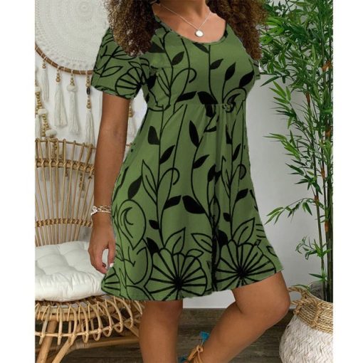2021 New Leaf Print SundressDresses2020-New-Summer-Dresses-Women-Ca-1