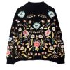 Korean Fashion Embroided SweaterTopsLANMREM-2021-Round-Collar-Flower