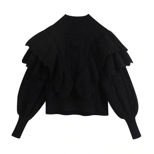 2021 Fashion Ruffle Cropped Knitted SweaterTopsWinter-warm-ruffle-turtleneck-sw-1
