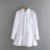 2021 Sexy Mini Shirt DressDresses2020-New-womeNn-solid-color-hem-p