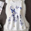 A-Line Butterfly Print Mini DressDresses2021-New-Summer-Women-Sleeveless