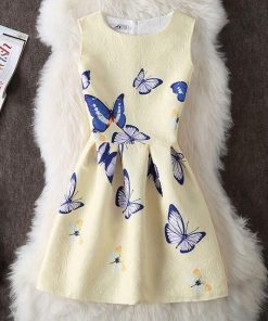 A-Line Butterfly Print Mini DressDresses2021-New-Summer-Women-Sleeveless-2