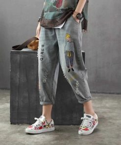 Korea Style Vintage Jeans PantsBottomsFashion-Brand-Korea-Style-Vintag